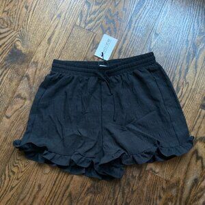 Women's NOIZE ruffle Shorts, S/P, Black